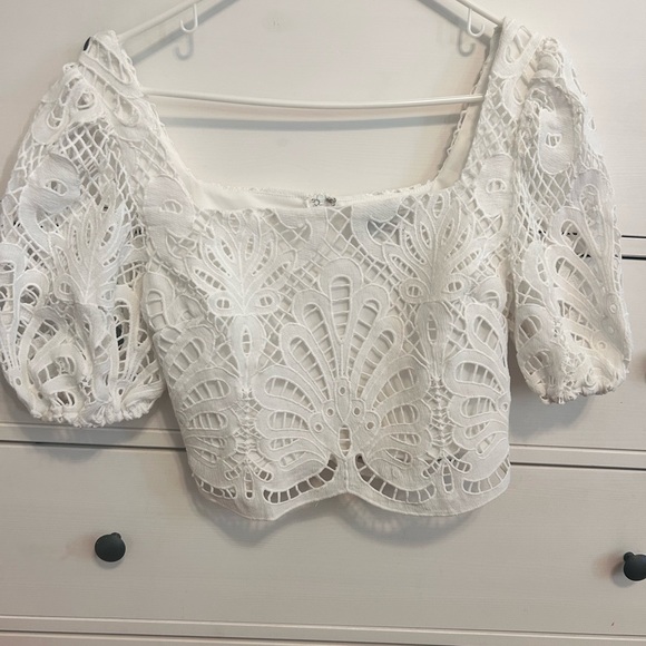 Vici Tops - Vici White Lace Blouse